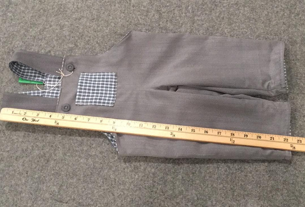 100% Wool Flannel Reversible Overalls (6M)