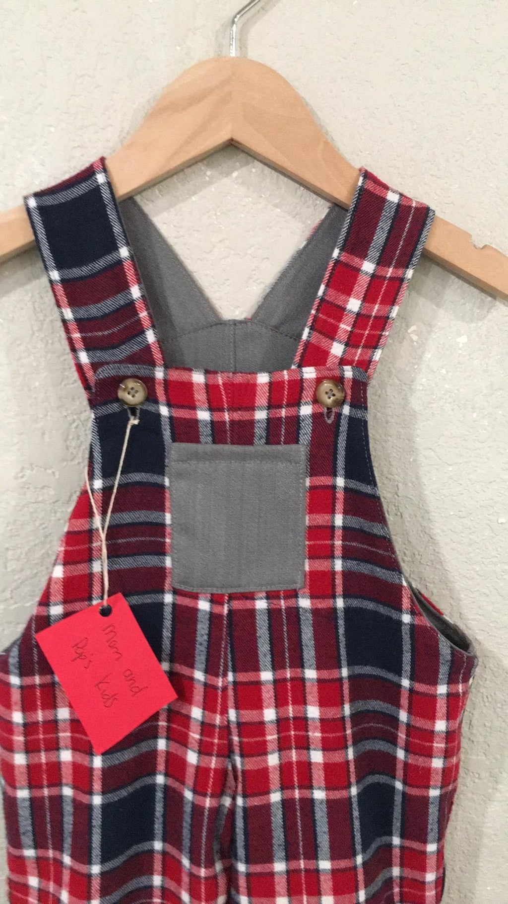 100% Wool Flannel Reversible Overalls (9M)