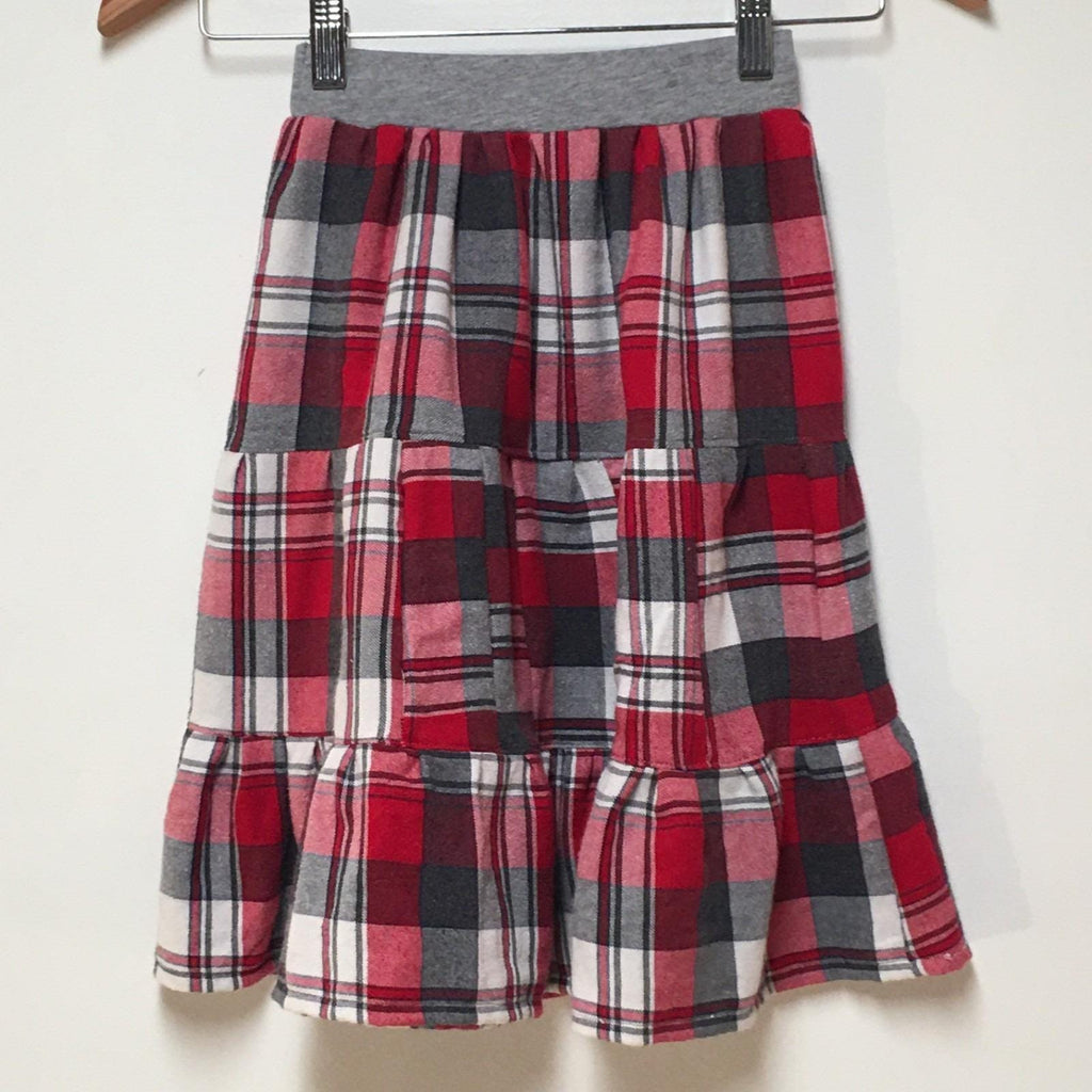 Midi Flannel Plaid Skirt (4)