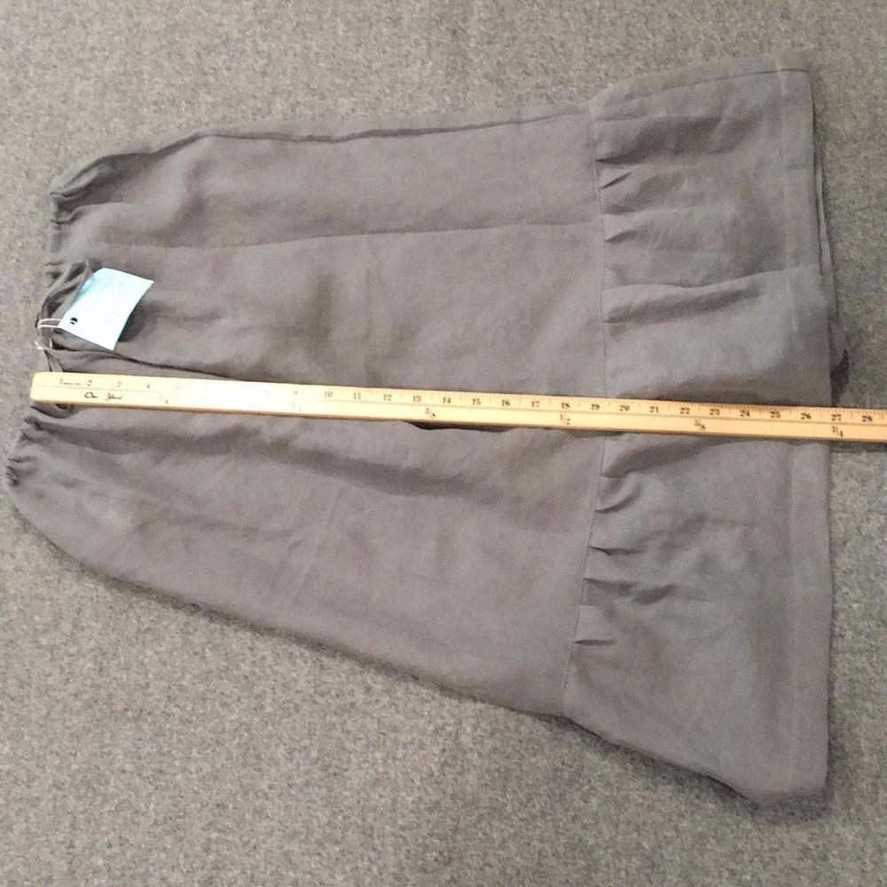 Maxi 100% Linen Gray Skirt (8-16)