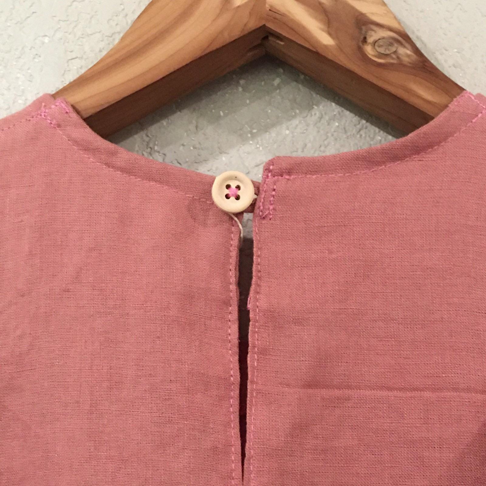 100% Linen Maxi Dress Pink (6)