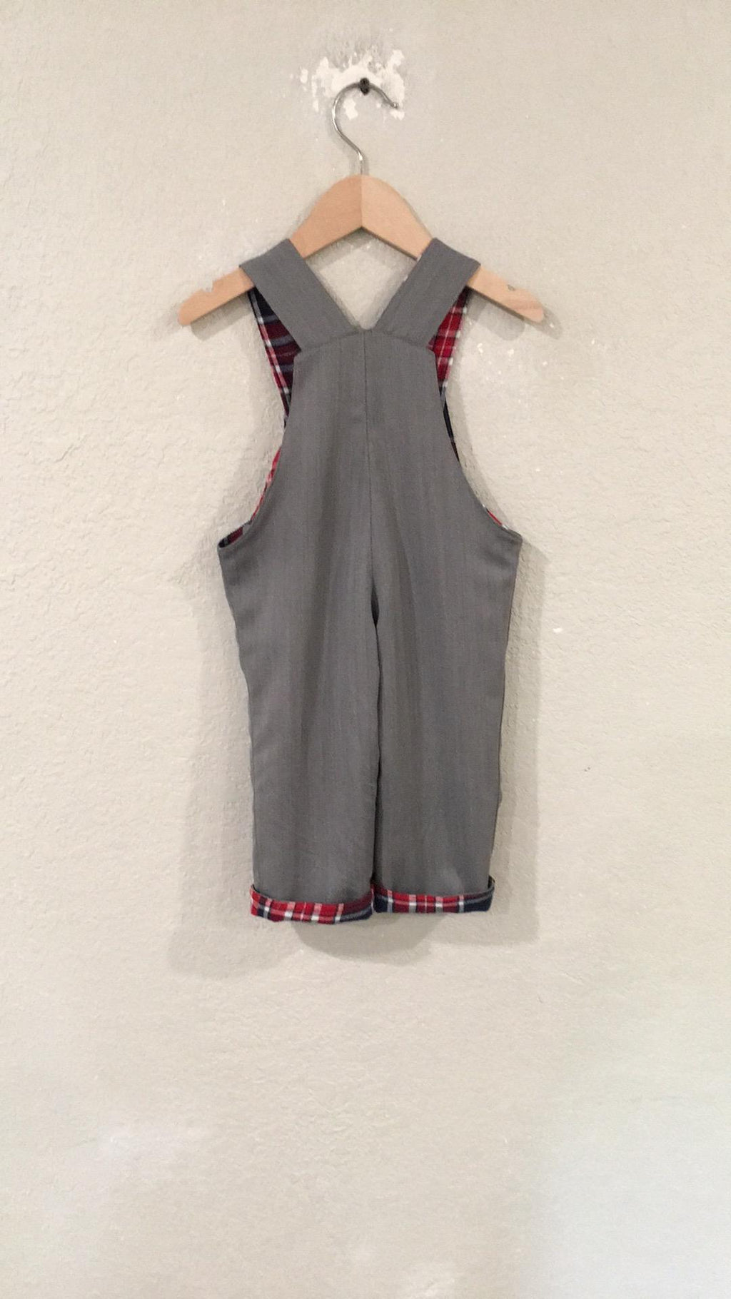 100% Wool Flannel Reversible Overalls (9M)
