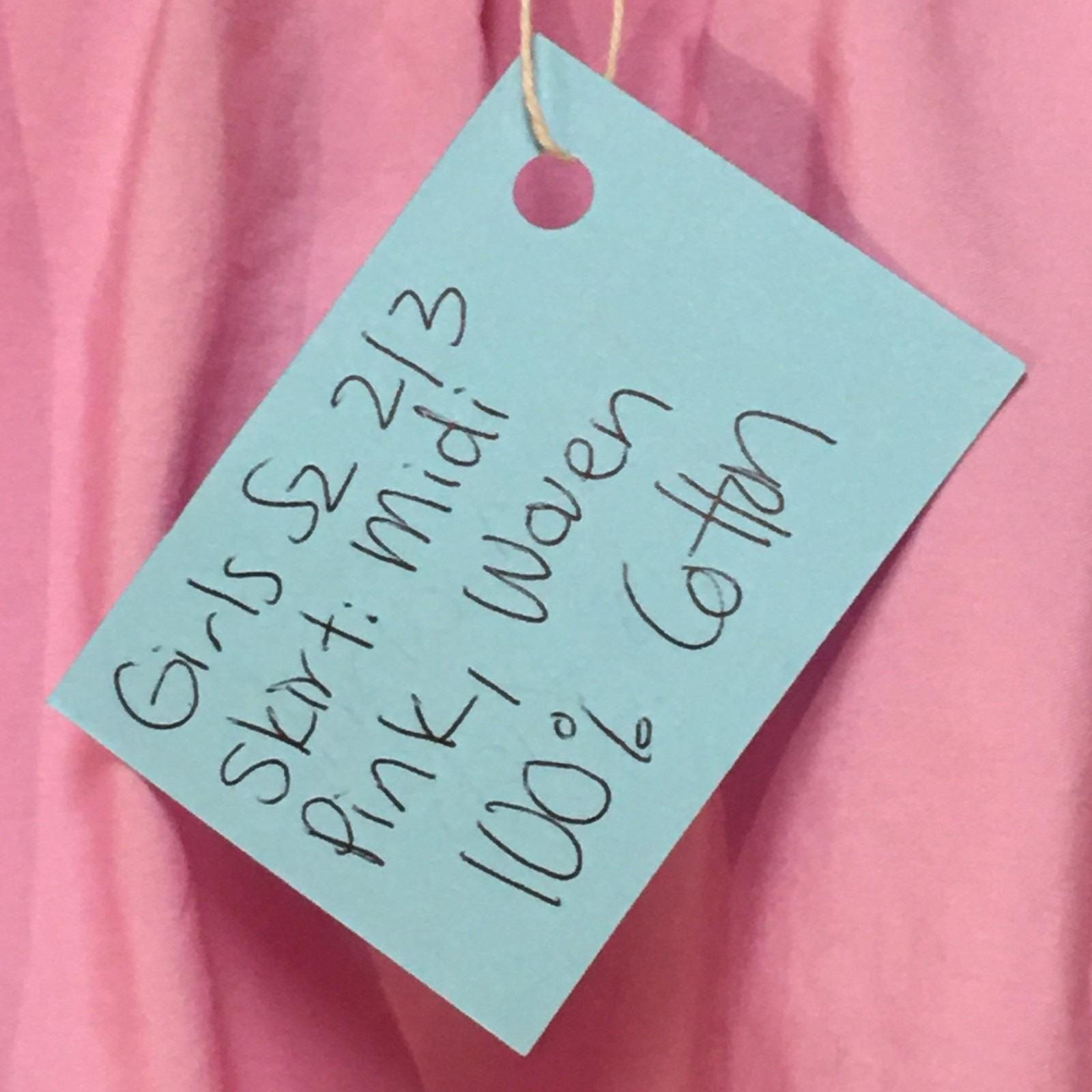 Midi Cotton Pink Skirt (2-3)