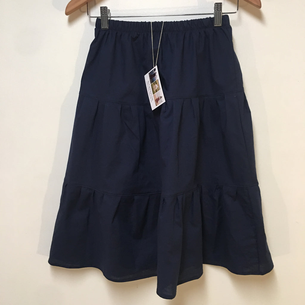 Midi Organic Cotton Blue Skirt (8)