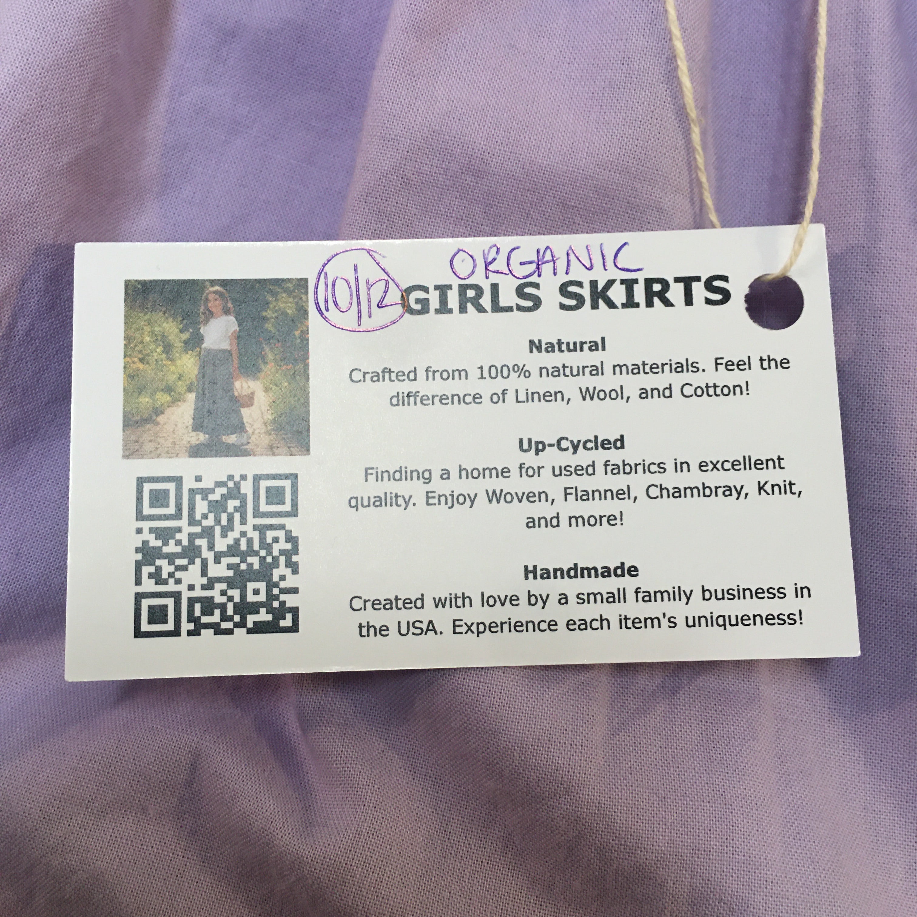 Midi Organic Cotton Purple Skirt (10-12)