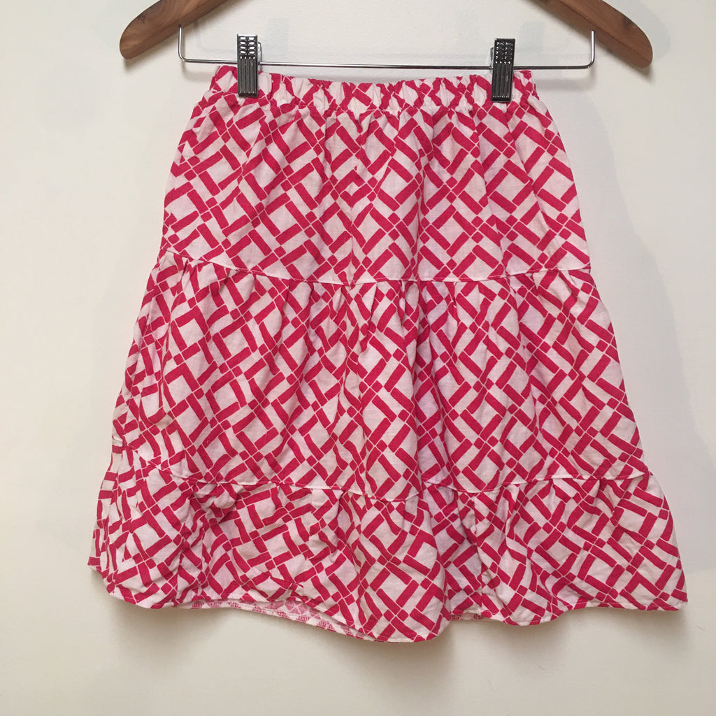 Midi Linen Geometric Skirt (6)