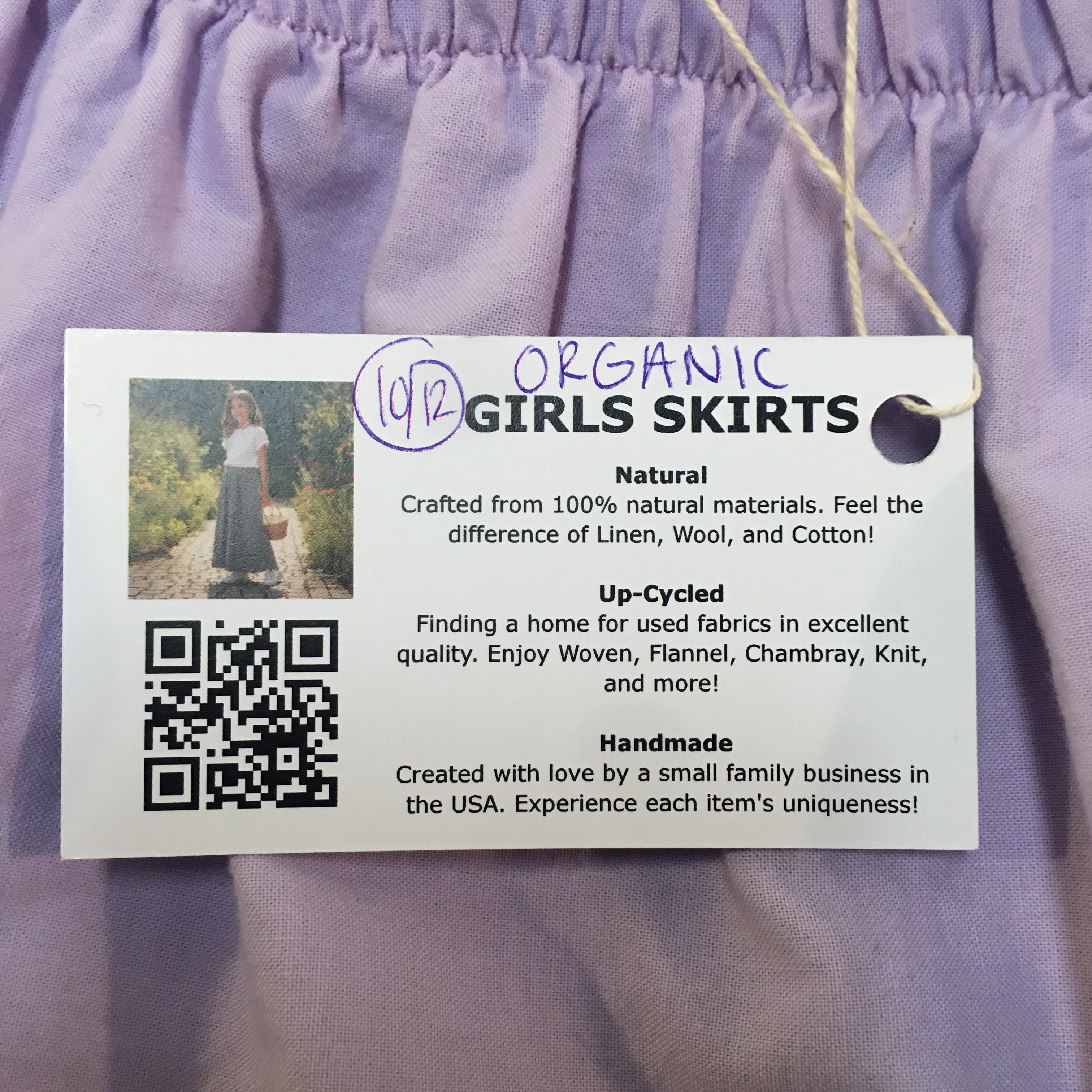 Maxi Organic Cotton Purple Skirt (10-12)