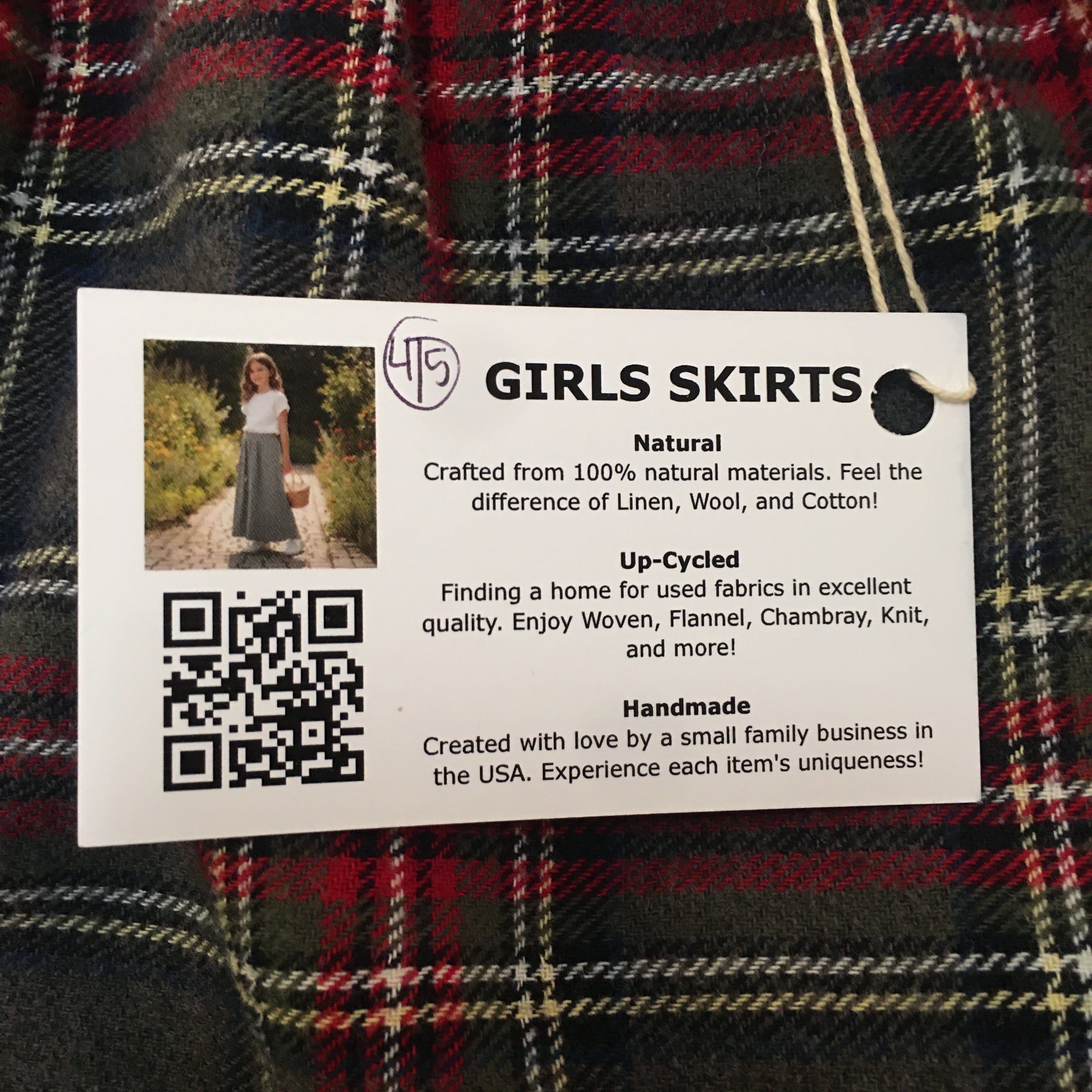Midi Flannel Plaid Skirt (4-5)