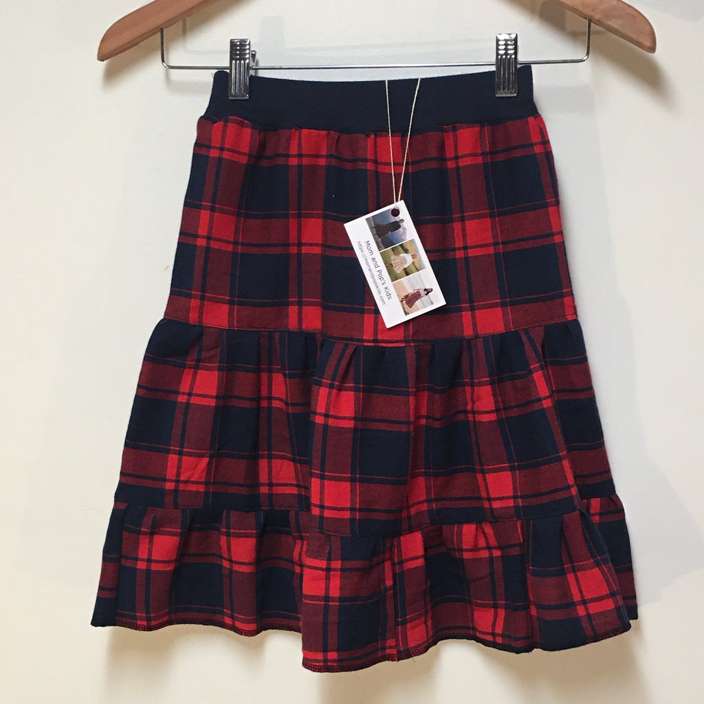 Midi Flannel Plaid Skirt (4)