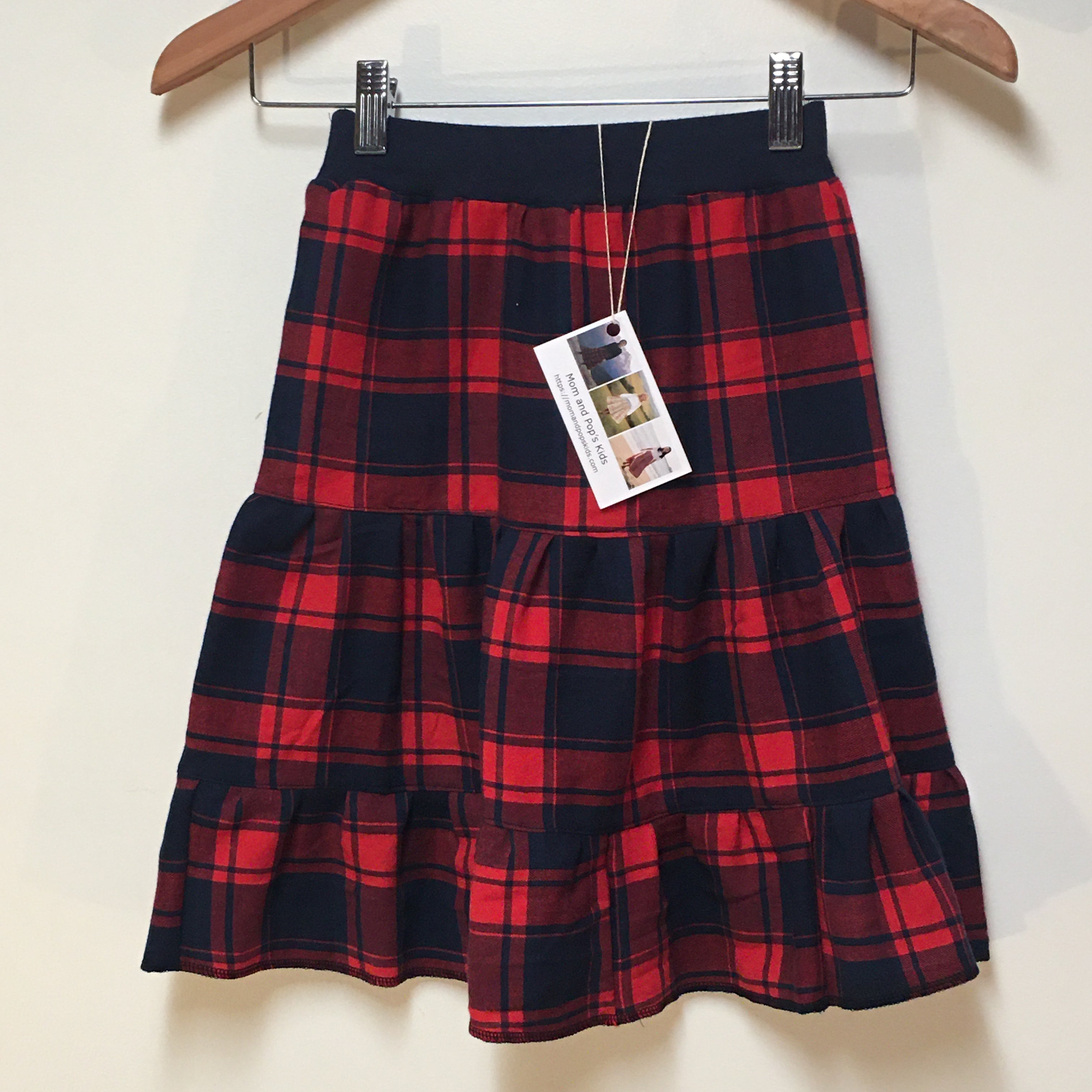 Midi Flannel Plaid Skirt (4)