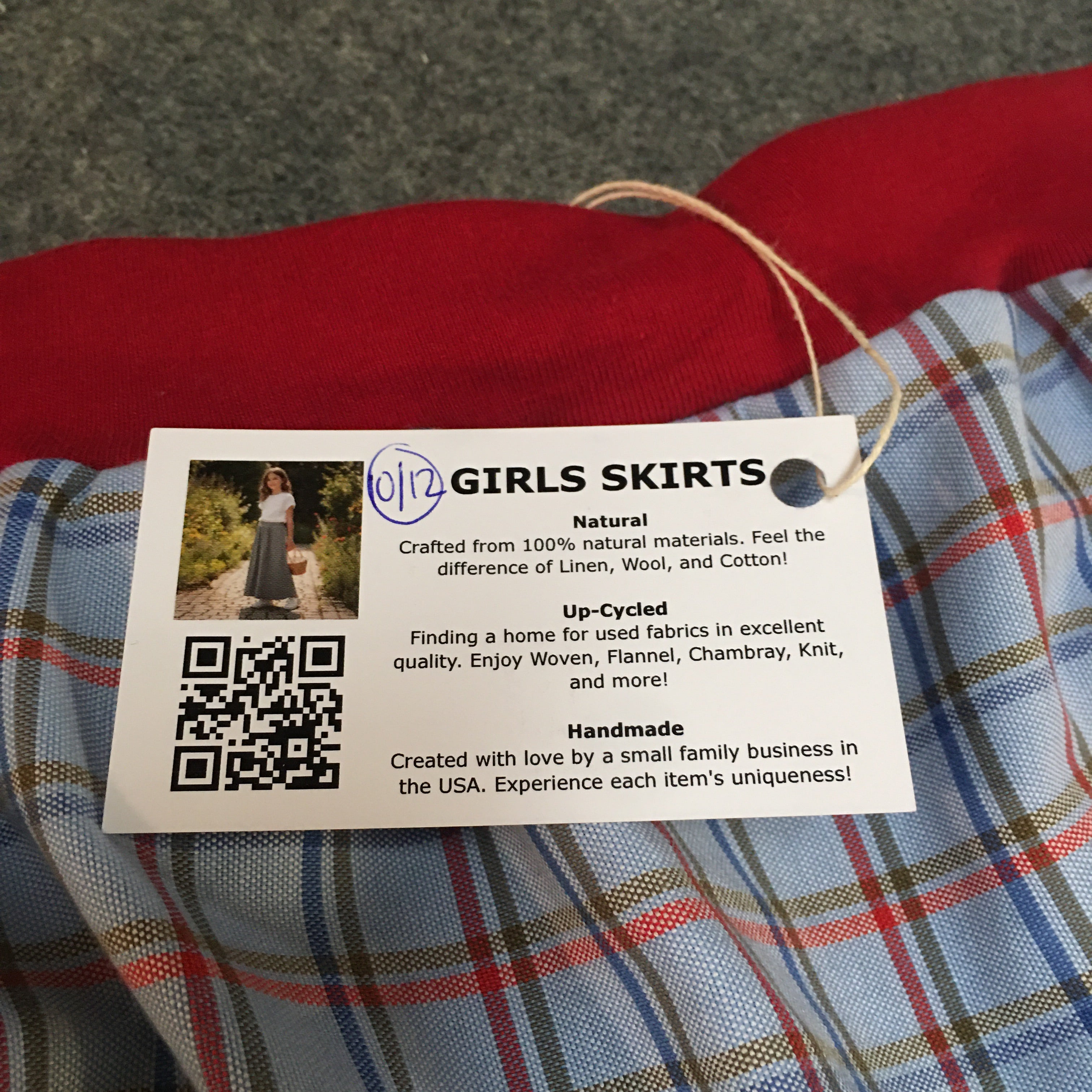 Midi Cotton Plaid Skirt (10-12)