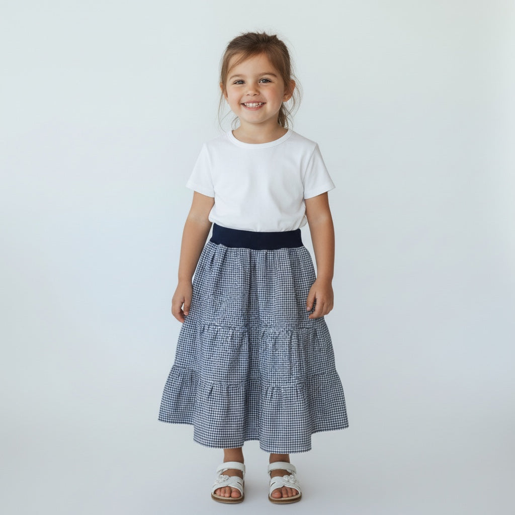 Maxi Cotton Checkered Skirt (3)