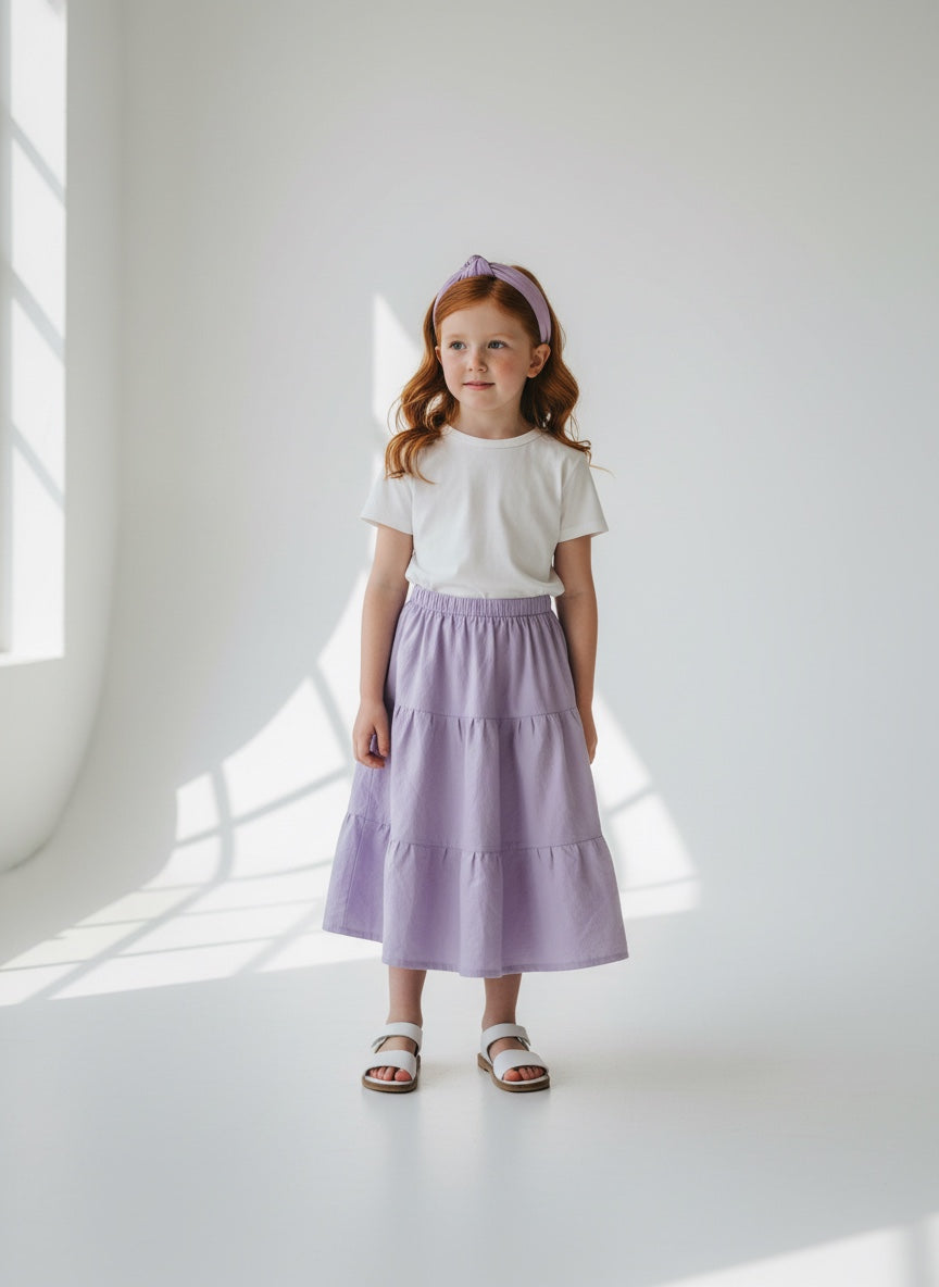 Midi Organic Cotton Purple Skirt (8)