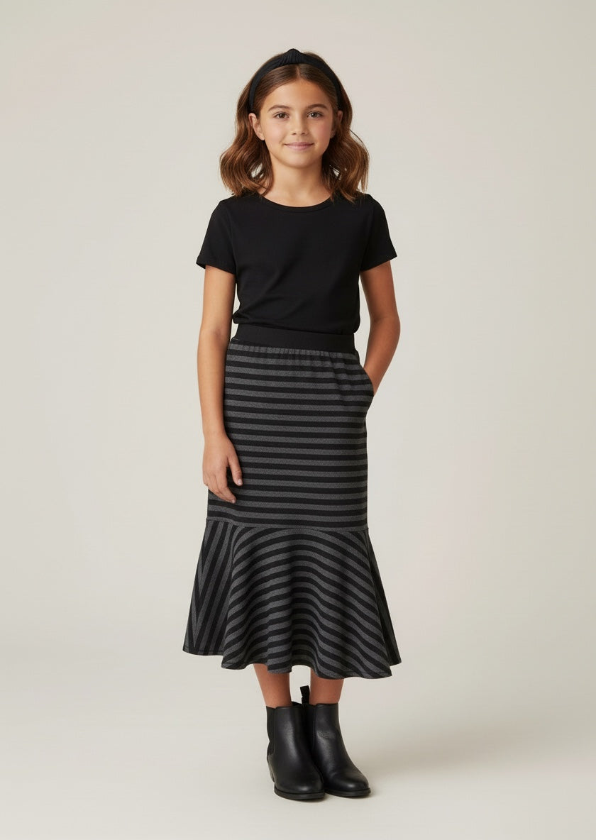 Midi Knit Striped Skirt (10-12)