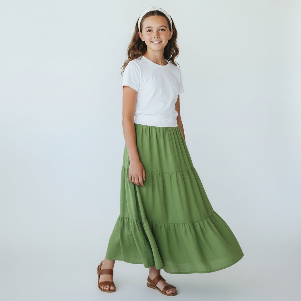 Maxi Cotton Green Skirt (14-16)