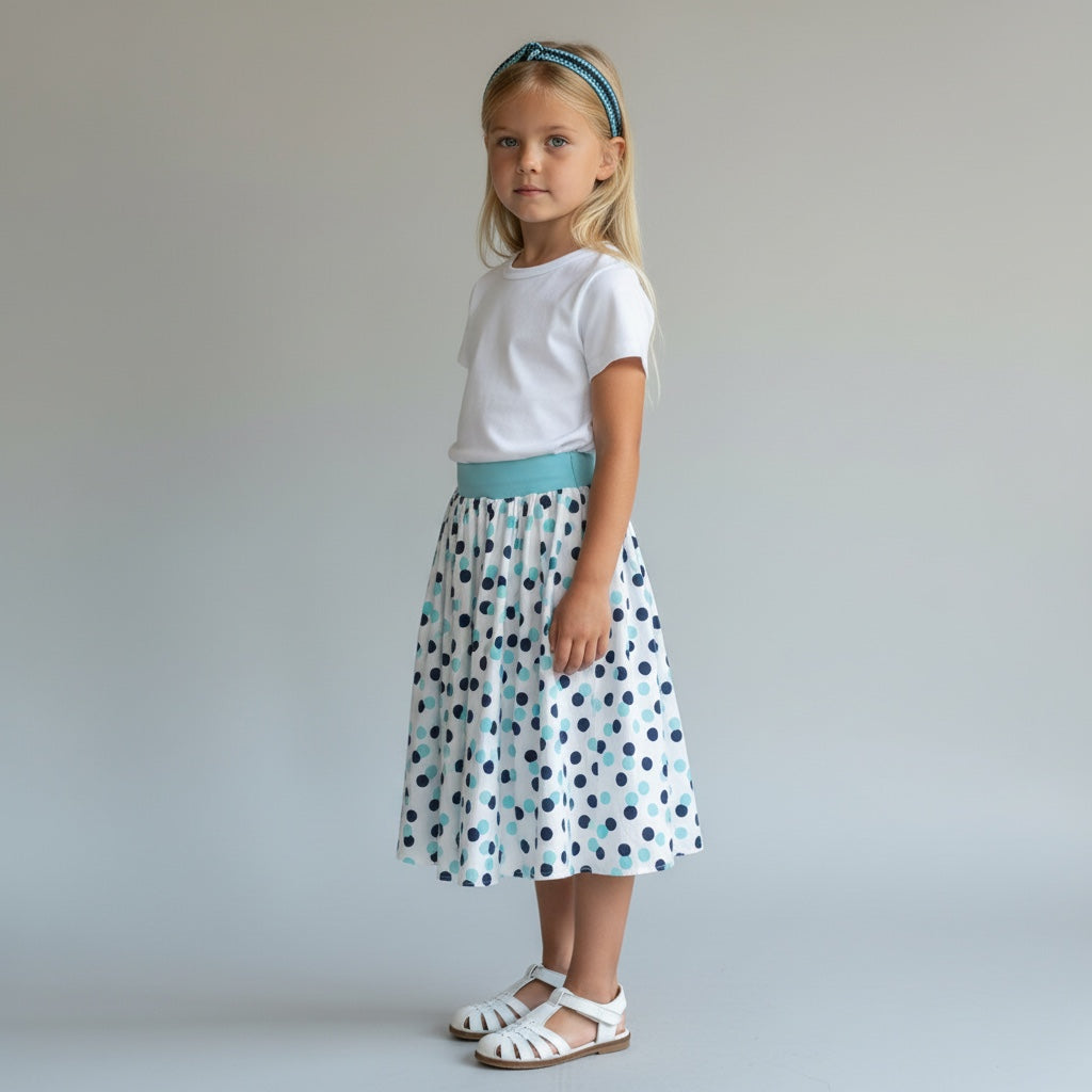Midi Cotton Polka Dot Skirt (6)