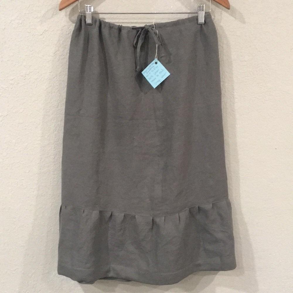 Maxi 100% Linen Gray Skirt (8-16)