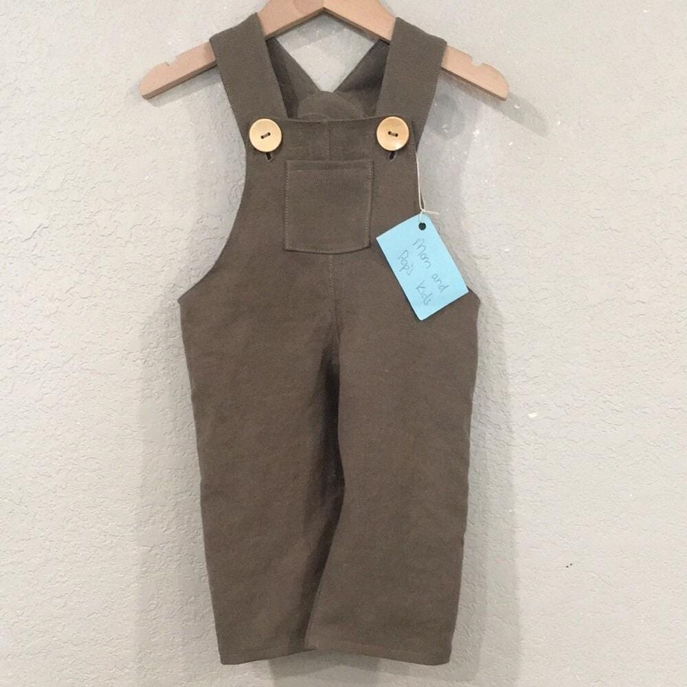 100% Linen Canvas Overalls (6M)
