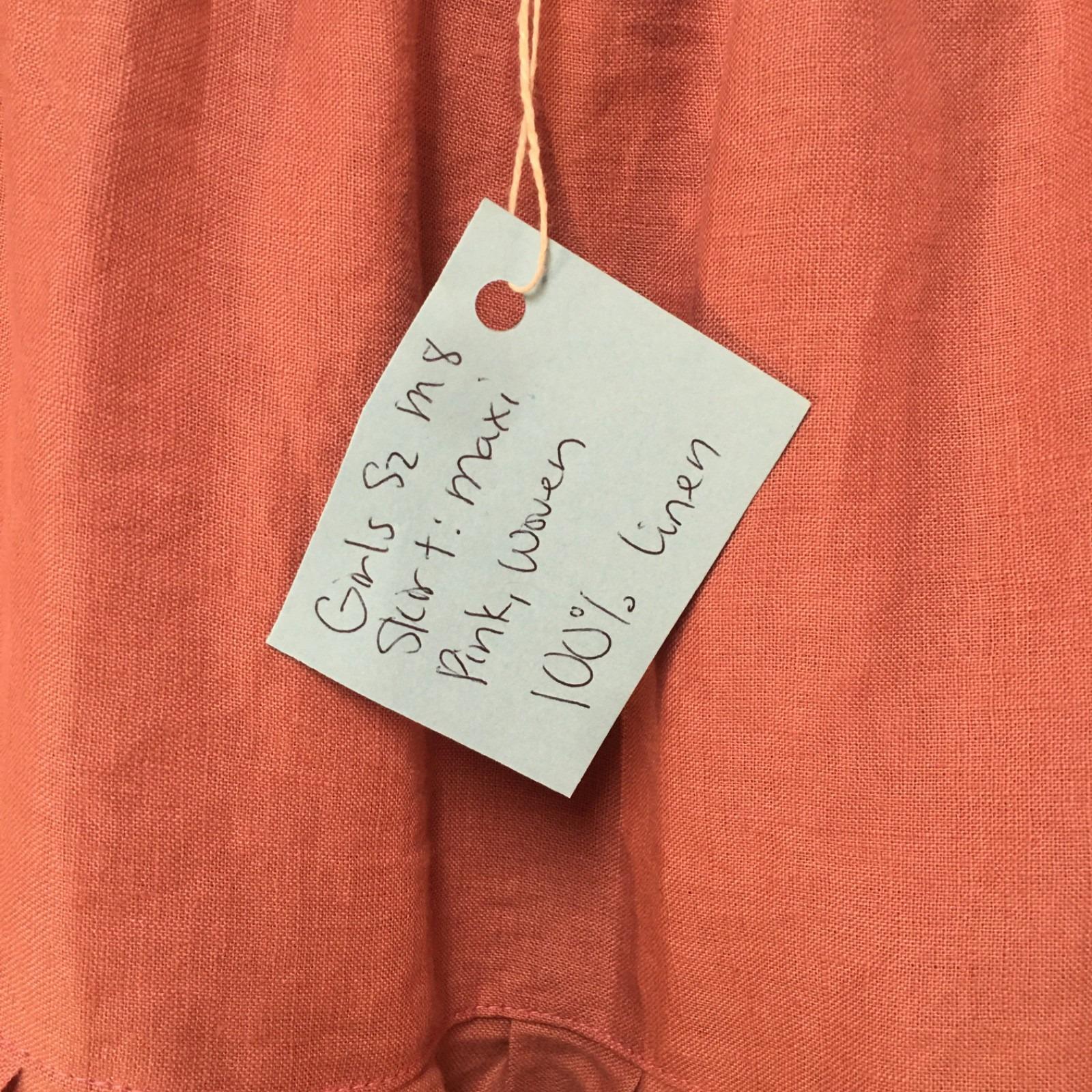 Maxi 100% Linen Pink Skirt (8)