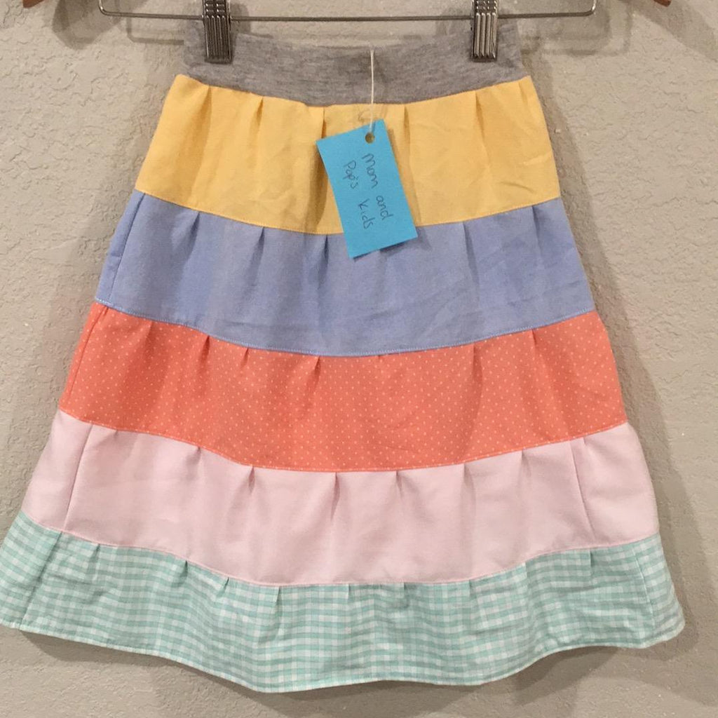 Midi Cotton Colorblock Skirt (4)