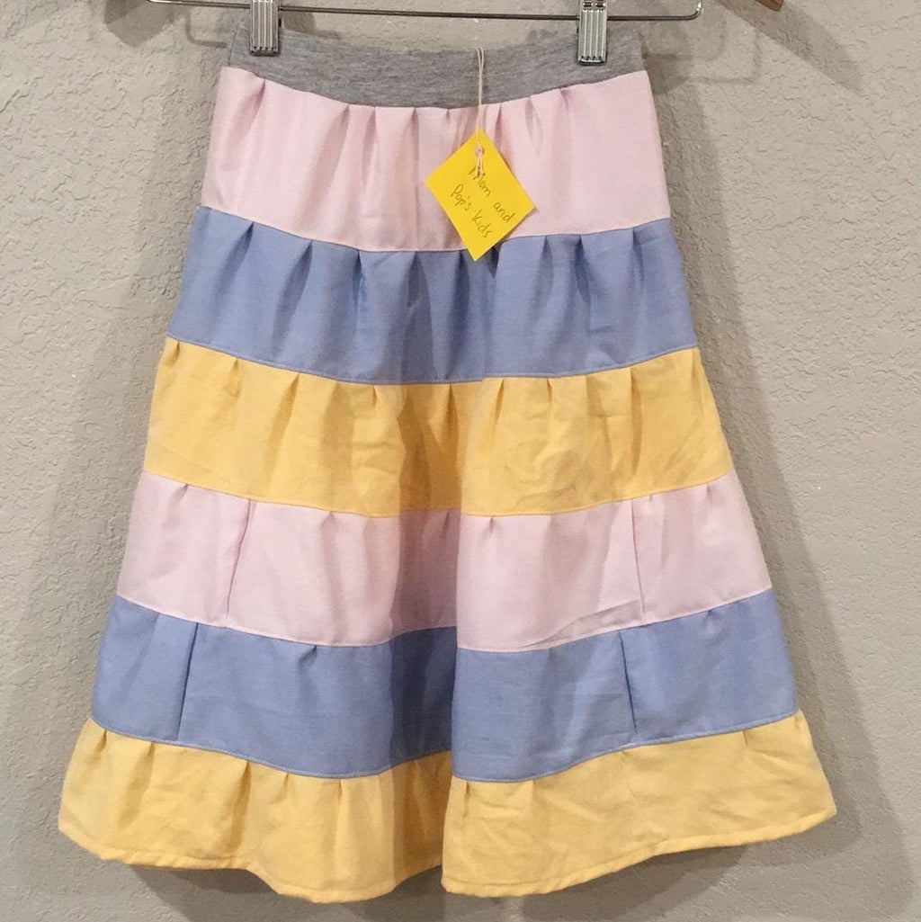 Midi Cotton Colorblock Skirt (6)