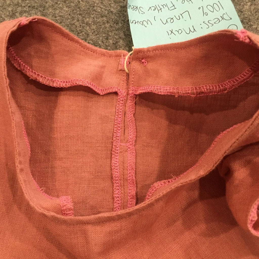 100% Linen Maxi Dress Pink (4T)