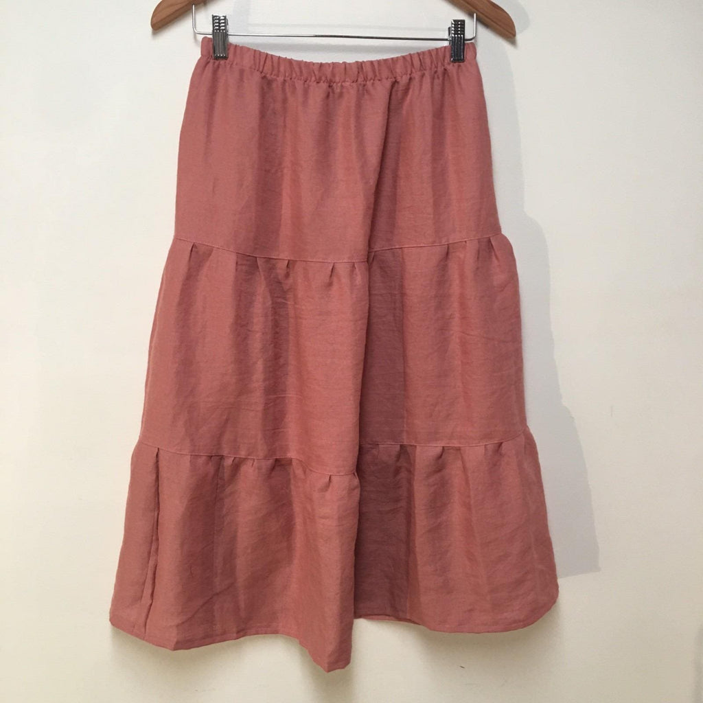 Maxi 100% Linen Pink Skirt (14-16)