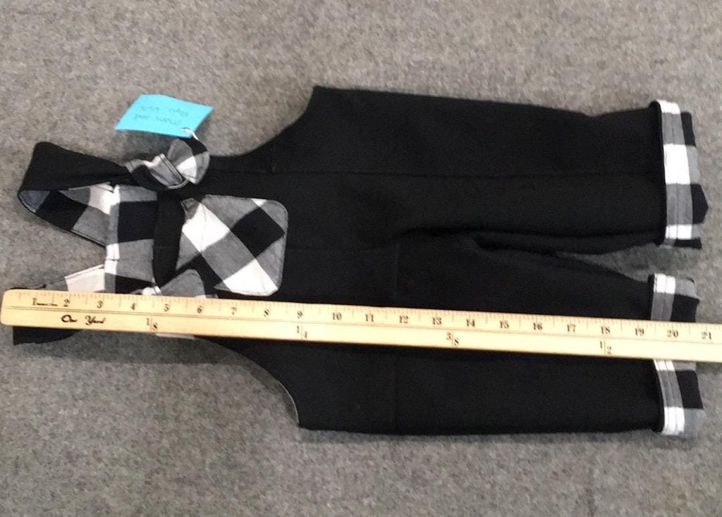 100% Wool Flannel Reversible Overalls (6M)