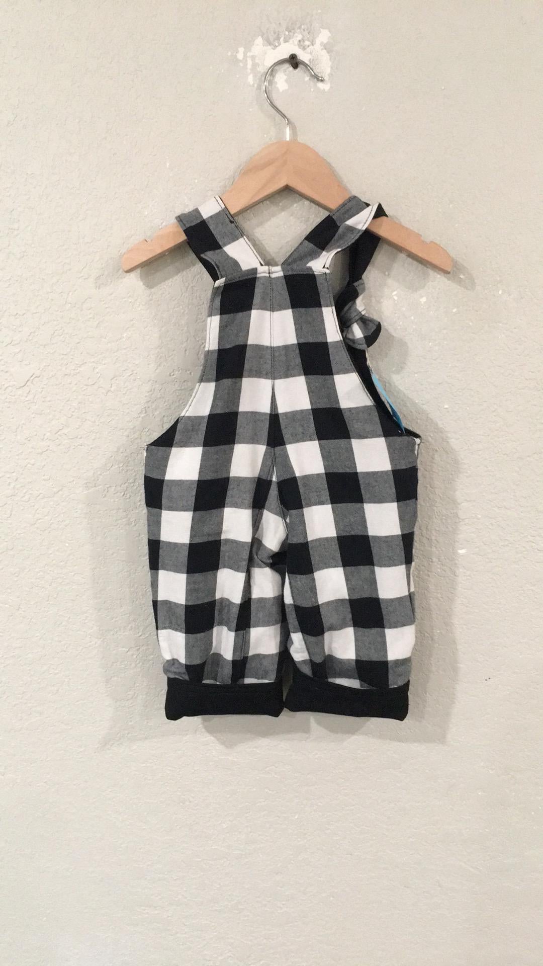 100% Wool Flannel Reversible Overalls (6M)