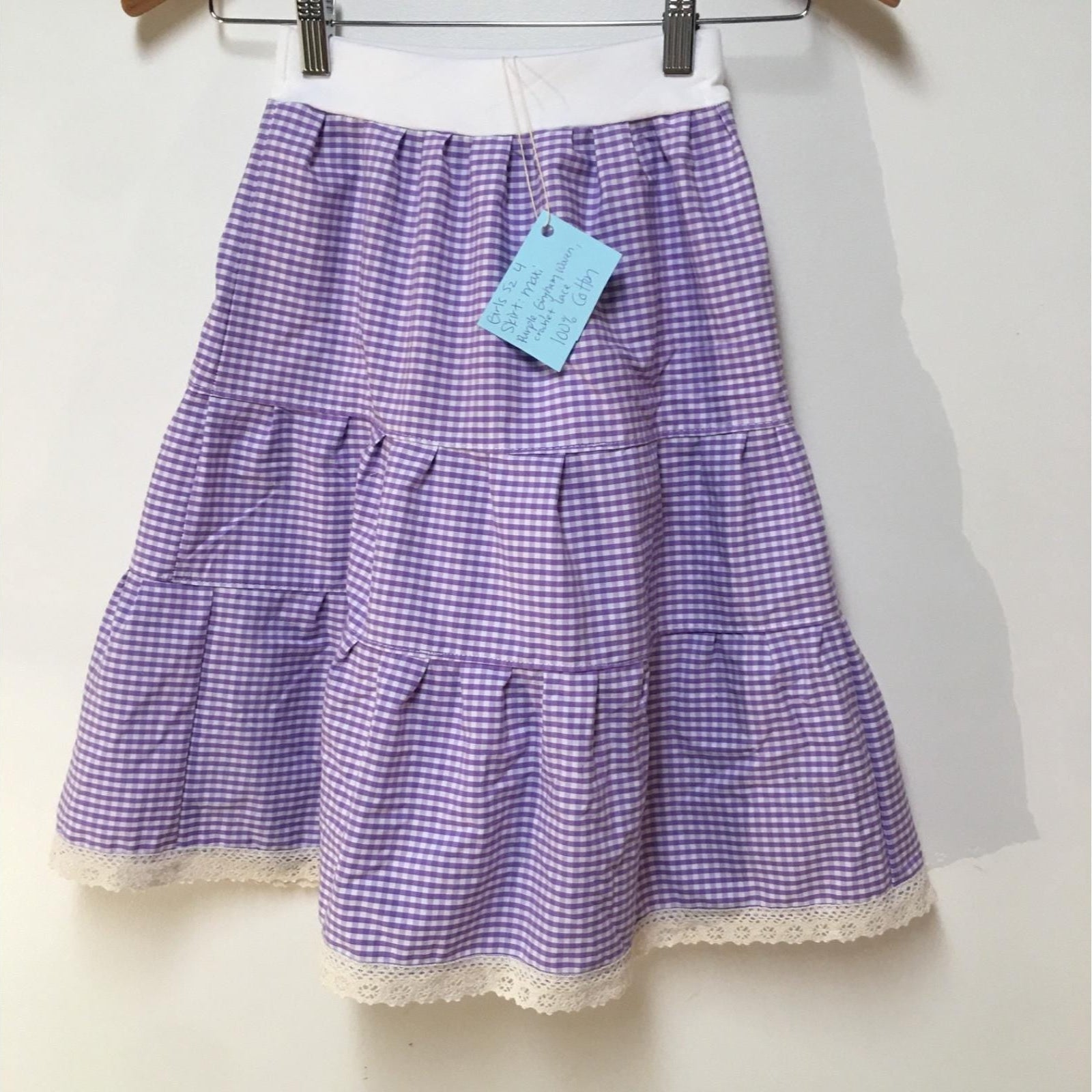 Maxi Cotton Checkered Skirt (4)