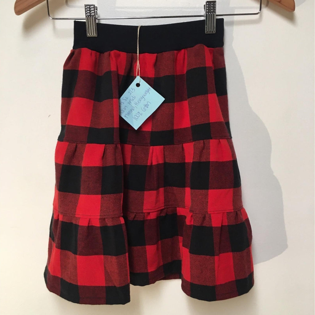Midi Flannel Checkered Skirt (2-3)