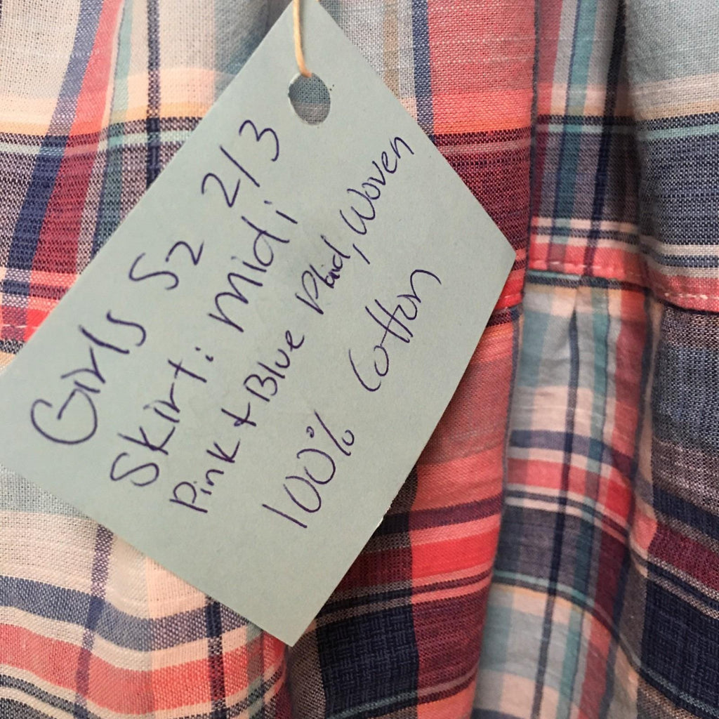 Midi Cotton Plaid Skirt (2-3)