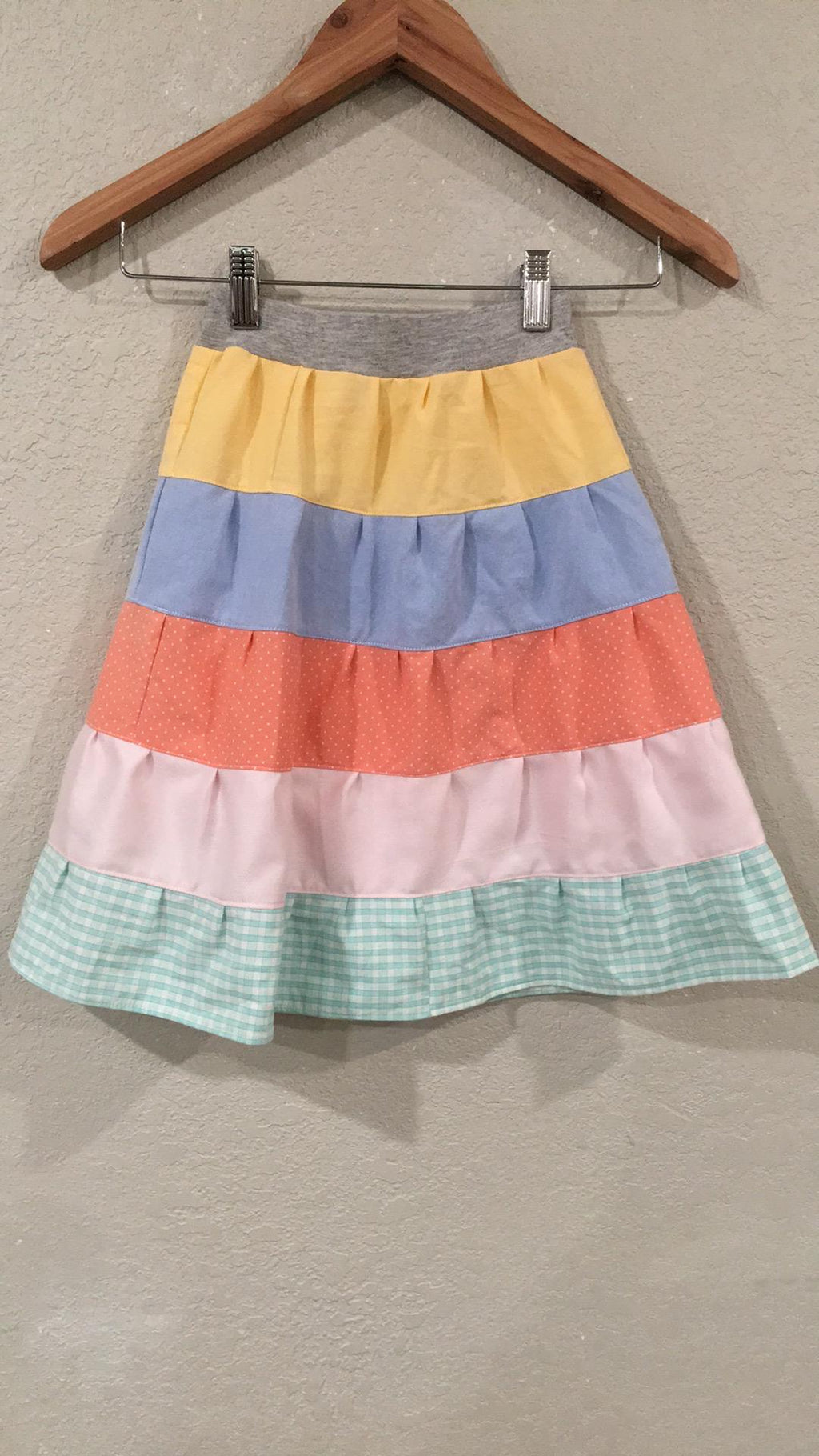 Midi Cotton Colorblock Skirt (4)