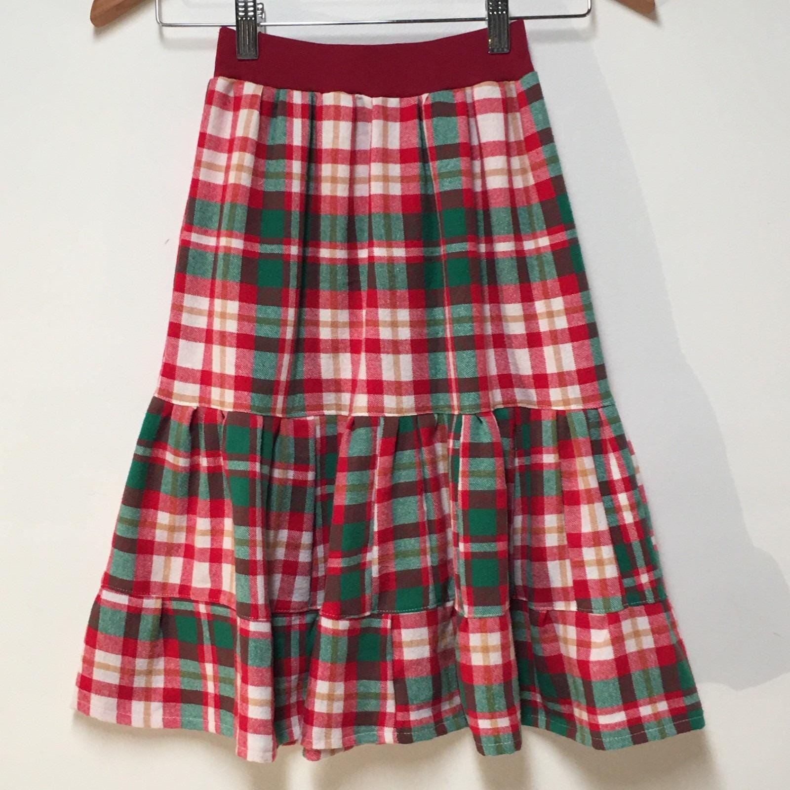 Maxi Flannel Plaid Skirt (4)