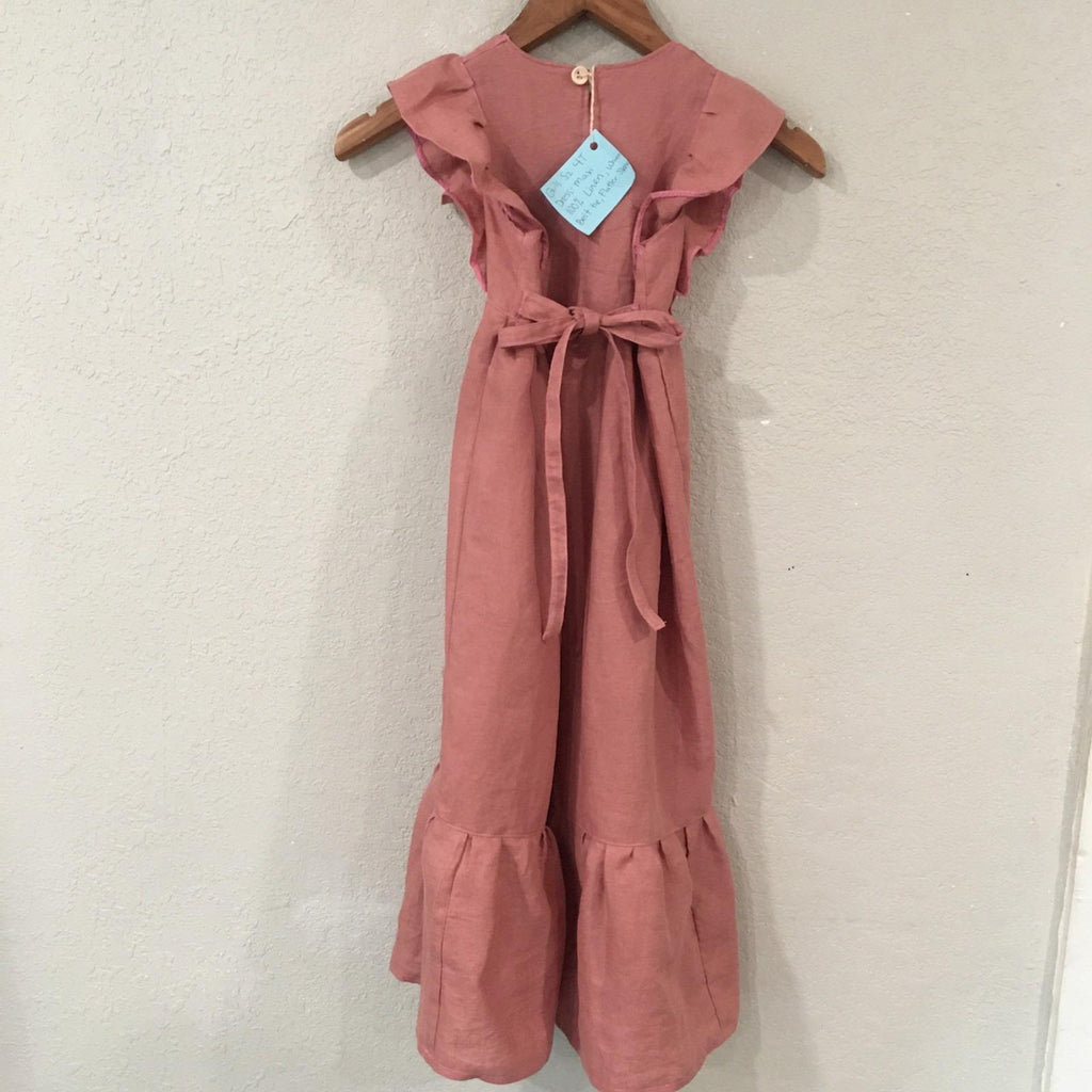 100% Linen Maxi Dress Pink (4T)