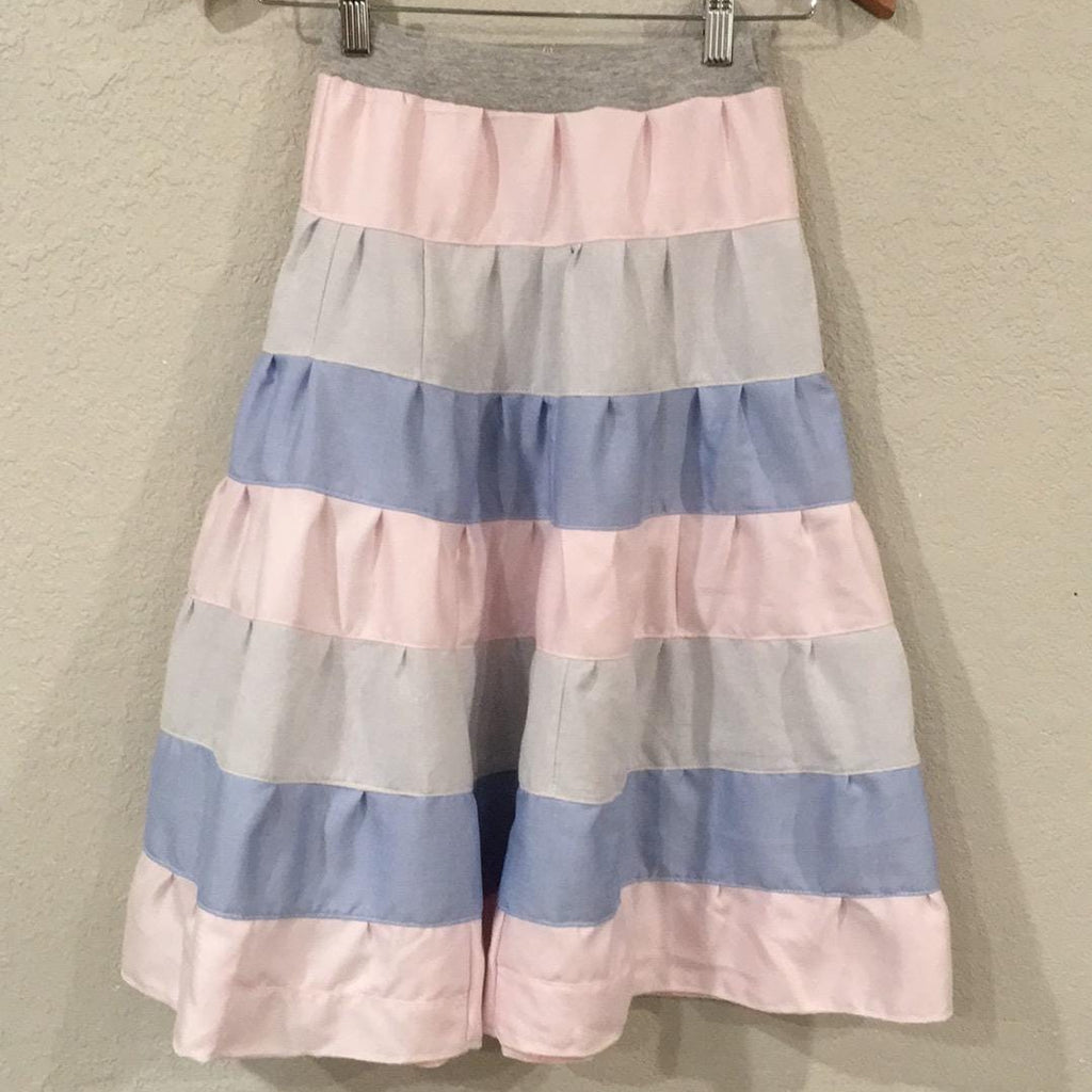 Midi Cotton Colorblock Skirt (8)