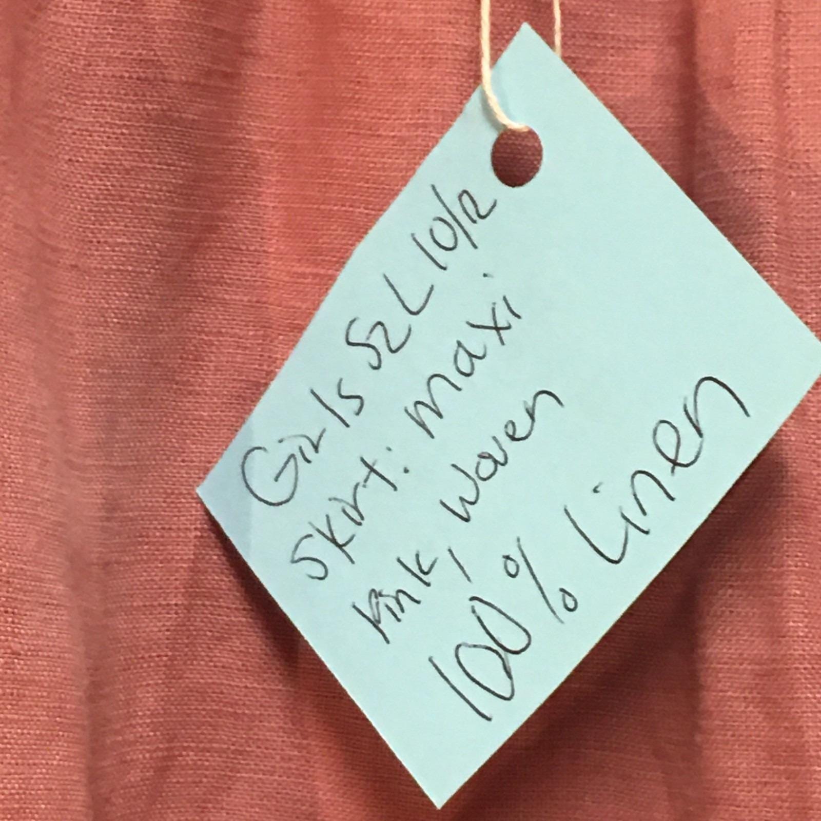 Maxi 100% Linen Pink Skirt (10-12)