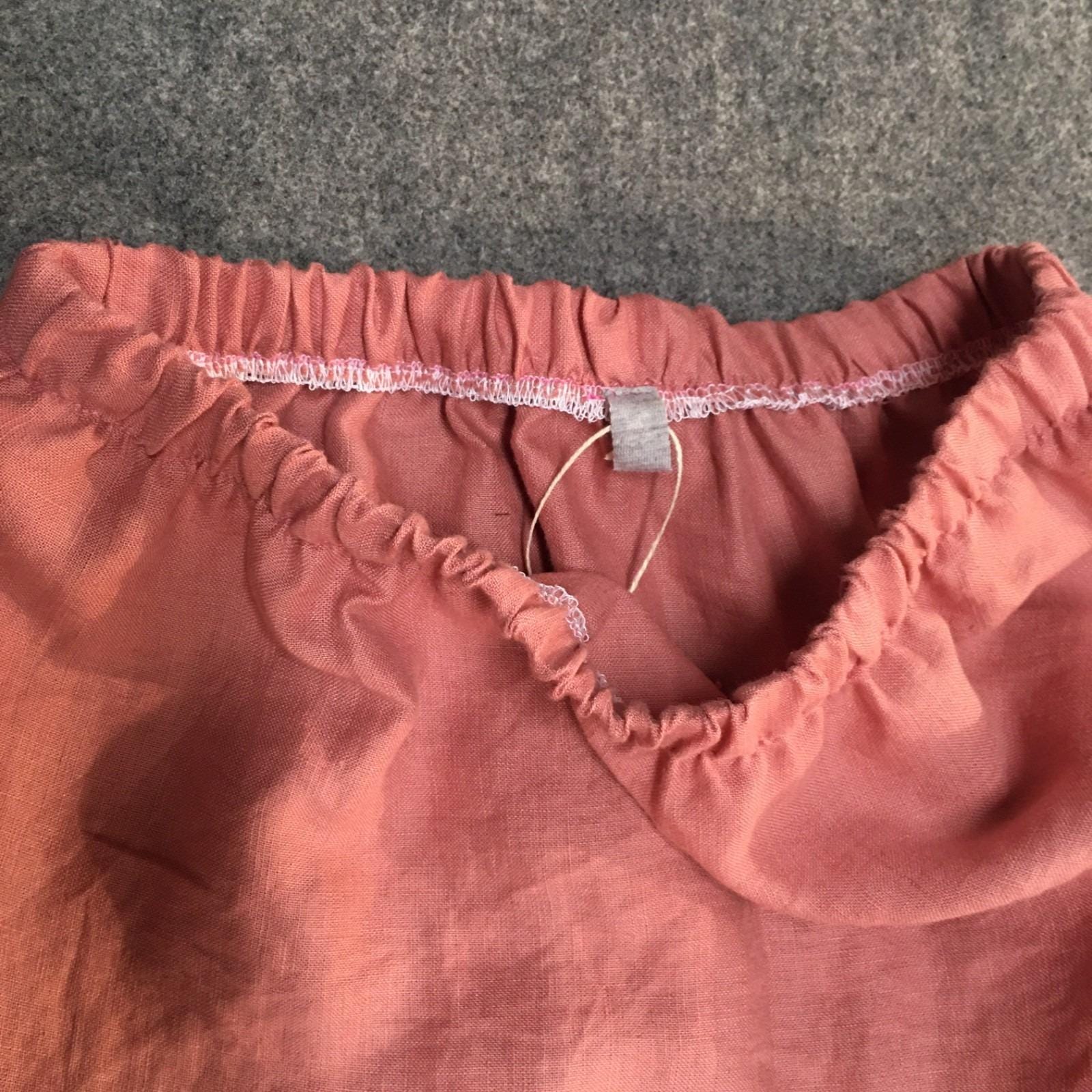 Maxi 100% Linen Pink Skirt (8)