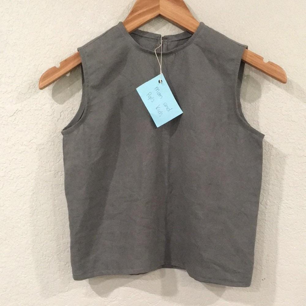 100% Linen Tank Top Girls (10-12)