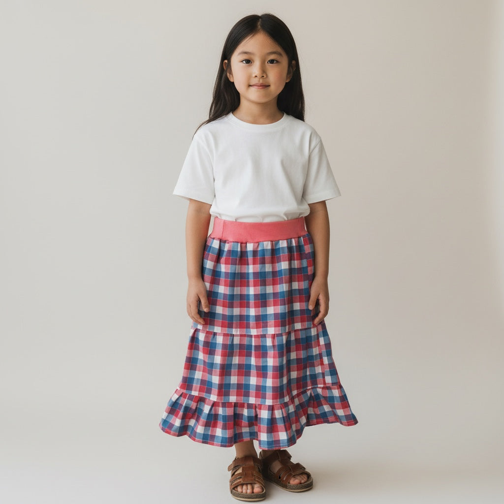 Maxi Cotton Checkered Skirt (2-3)