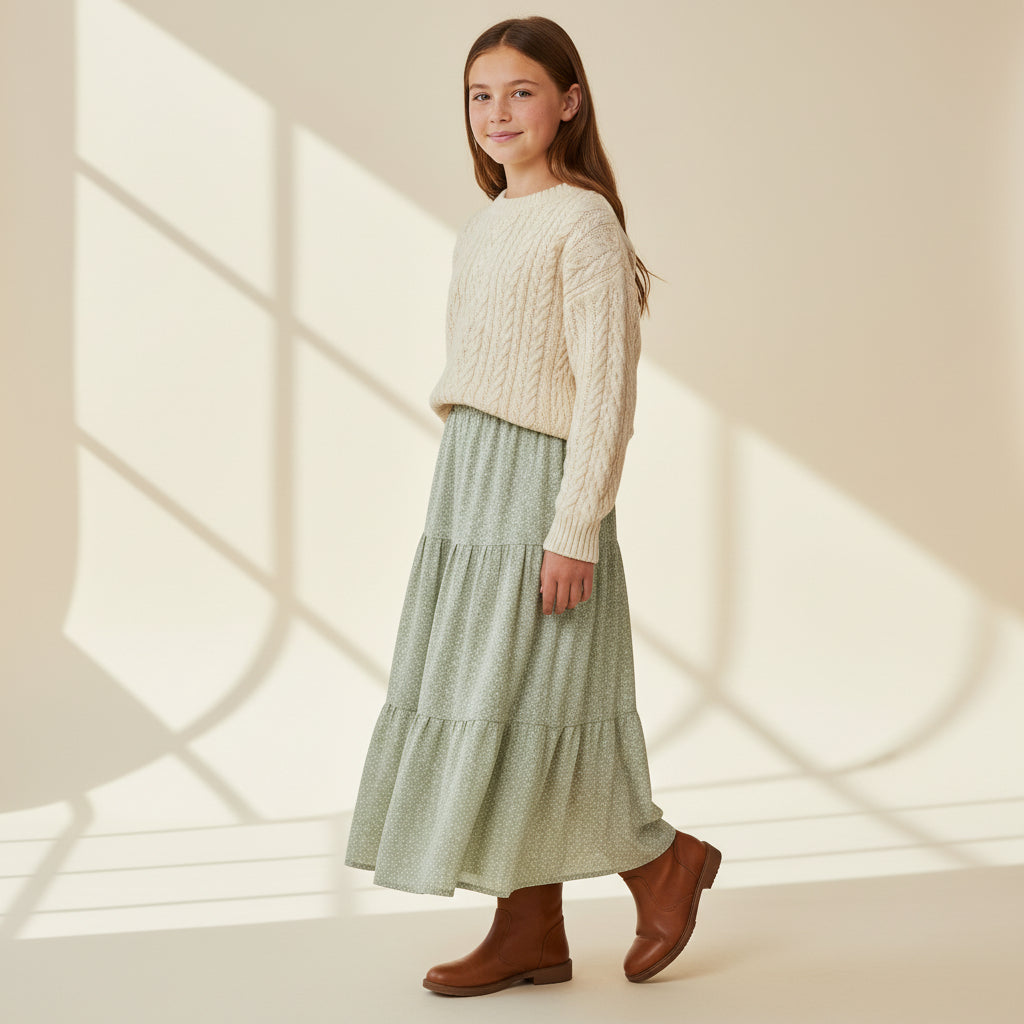 Maxi Flannel Polka Dot Skirt (14-16)