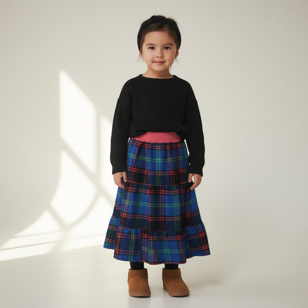 Maxi Flannel Plaid Skirt (2-3)