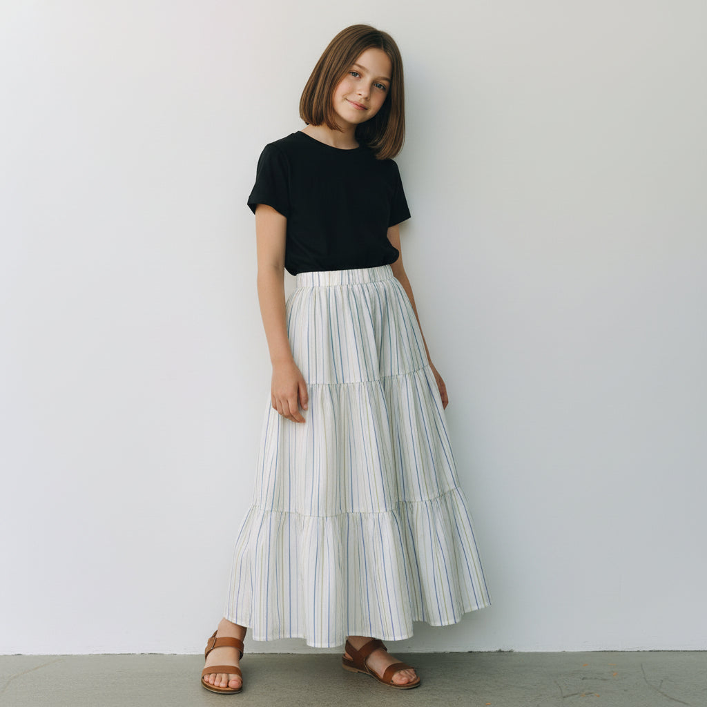 Maxi Cotton Striped Skirt (8)