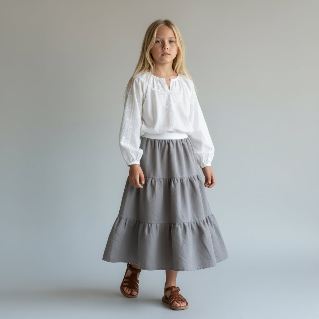 Maxi Cotton Gray Skirt (10-12)