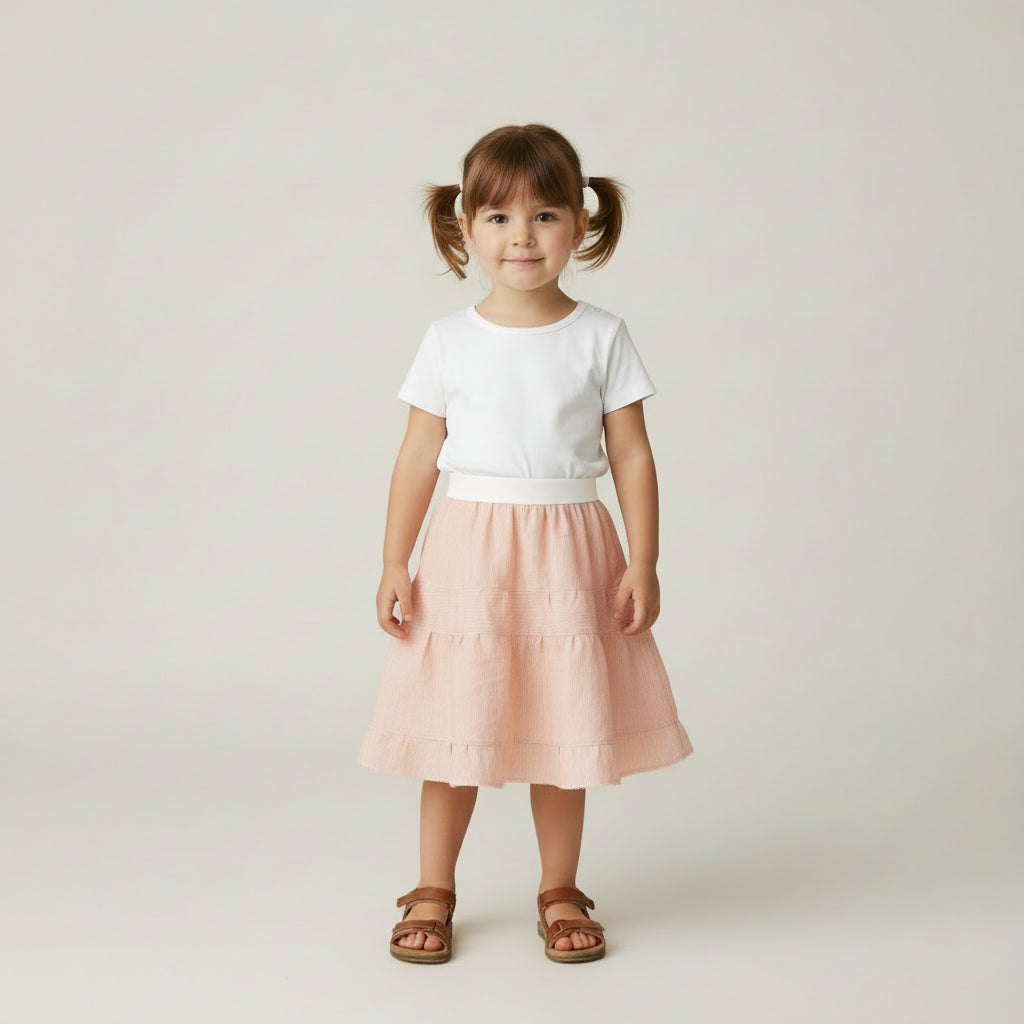 Midi Cotton Striped Skirt (2-3)