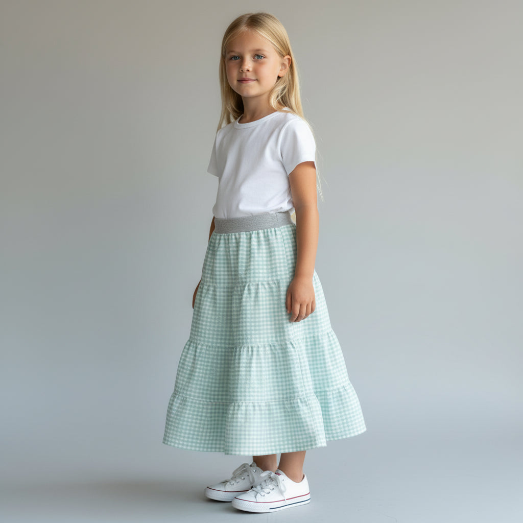 Midi Cotton Checkered Skirt (6)