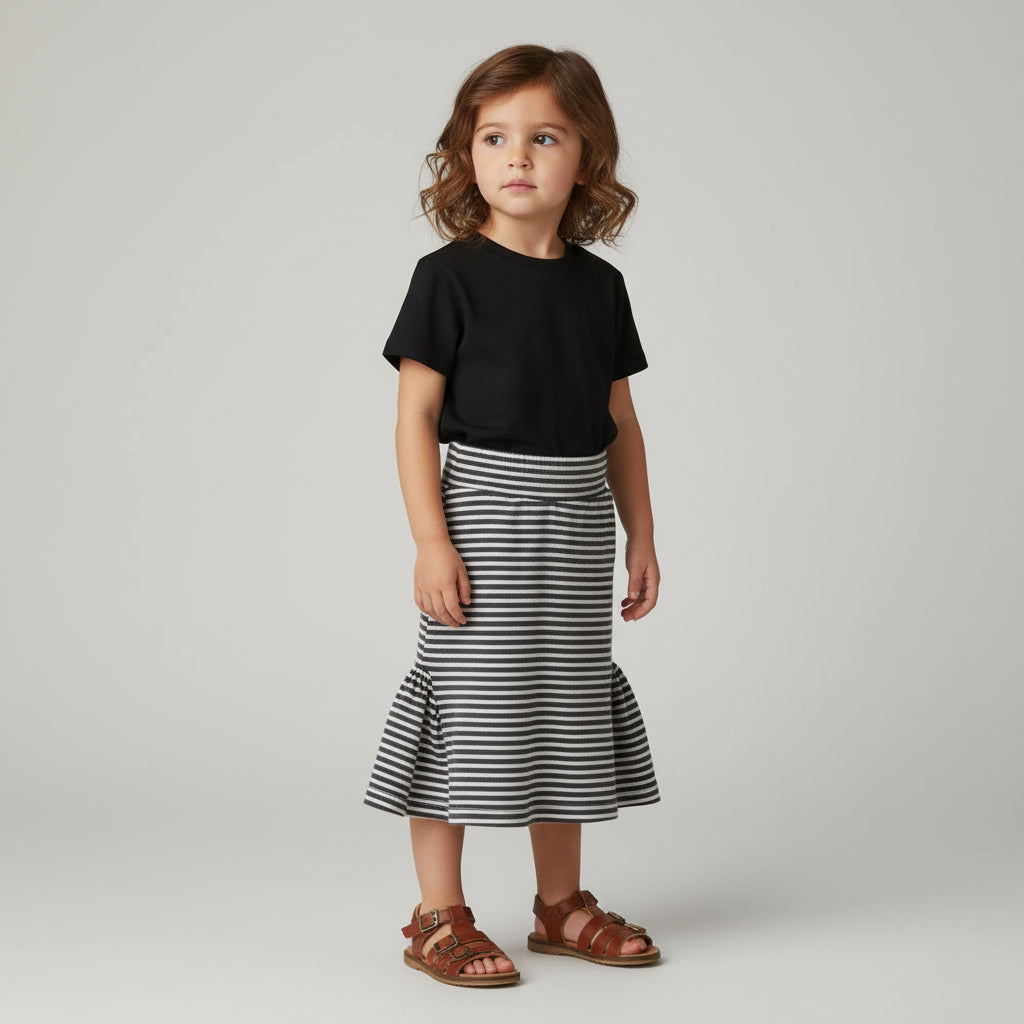 Midi Knit Striped Skirt (4)