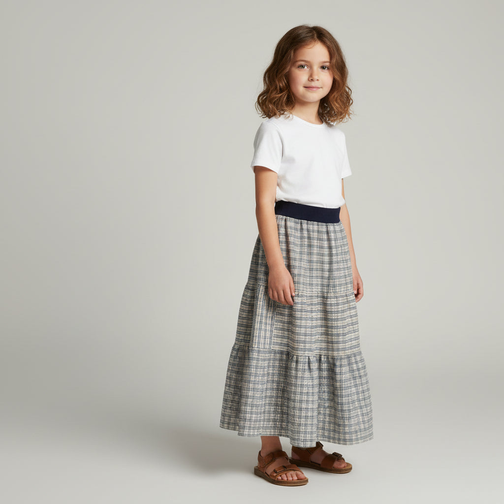 Maxi Cotton Plaid Skirt (6-7)