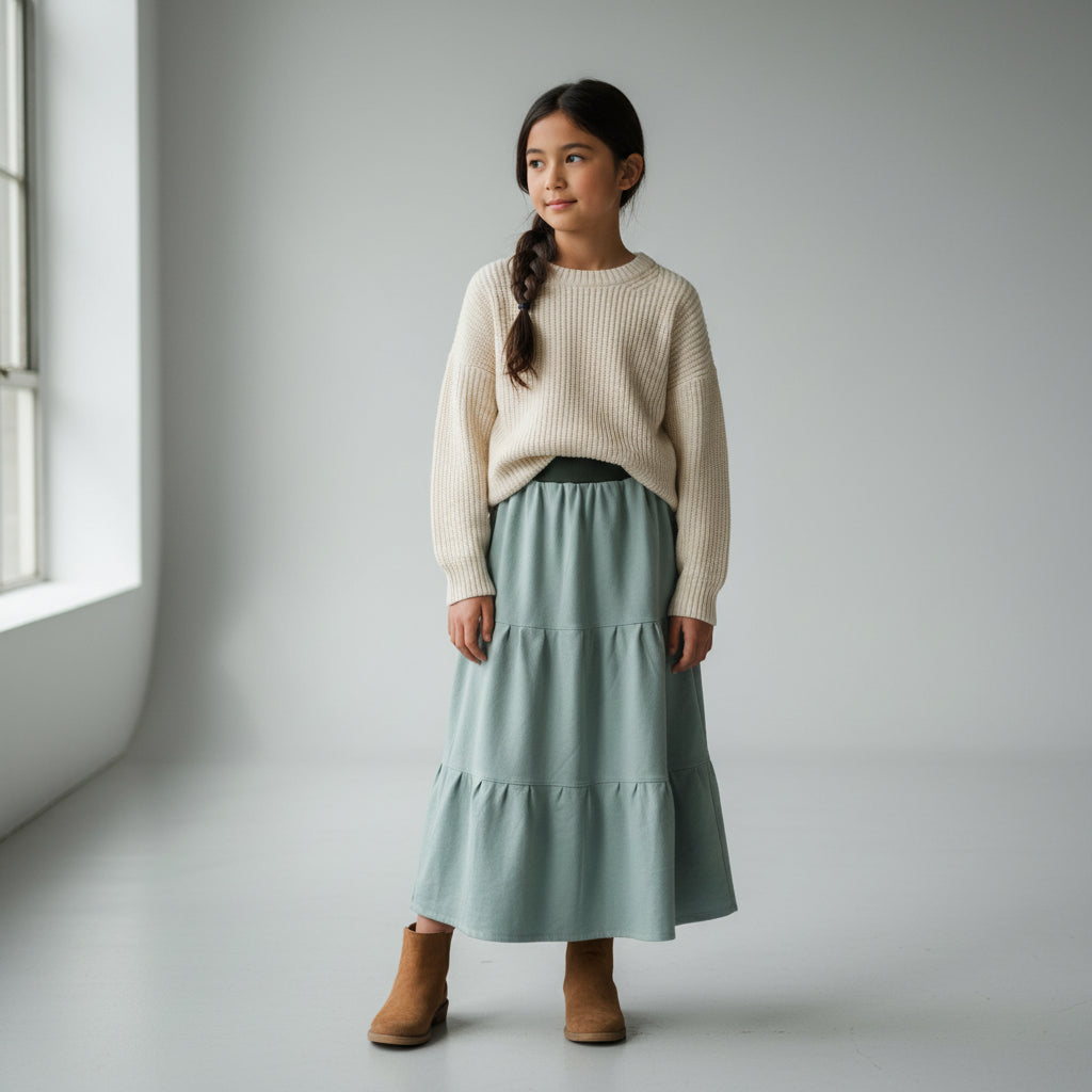 Maxi Flannel Green Skirt (10-12)