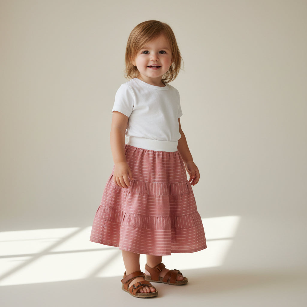 Midi Cotton Striped Skirt (2-3)